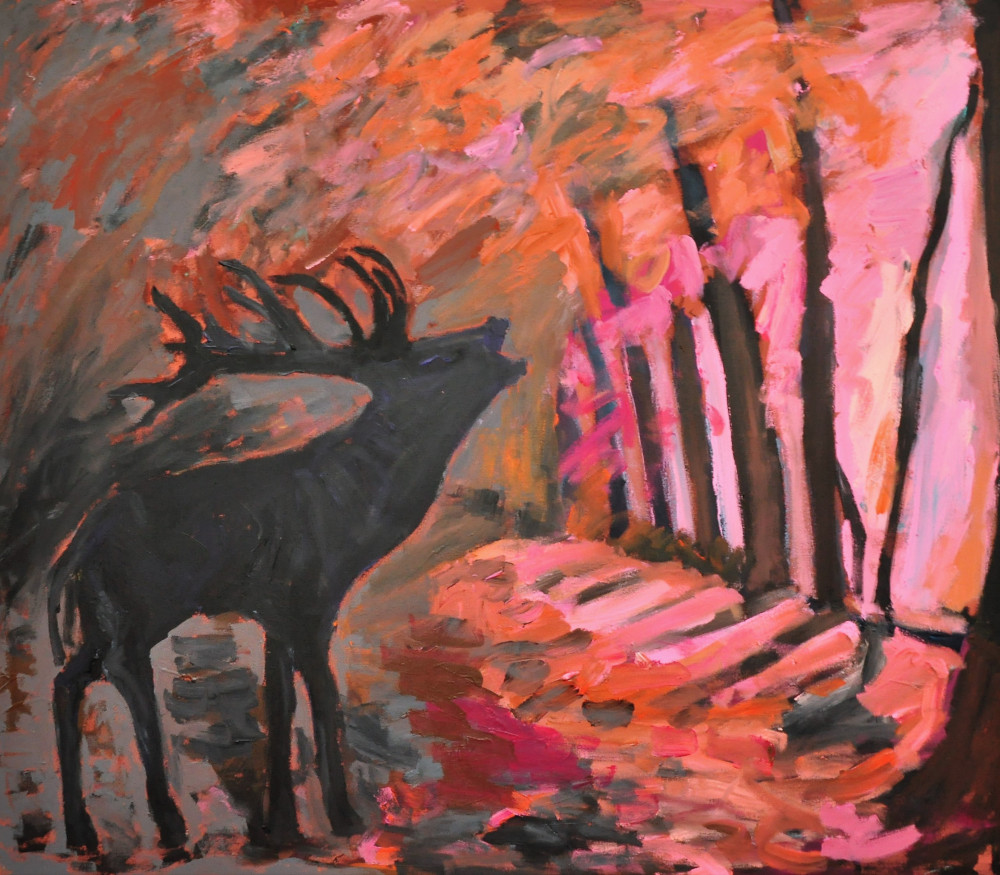 Unbekanntes II (schwarzer Hirsch)